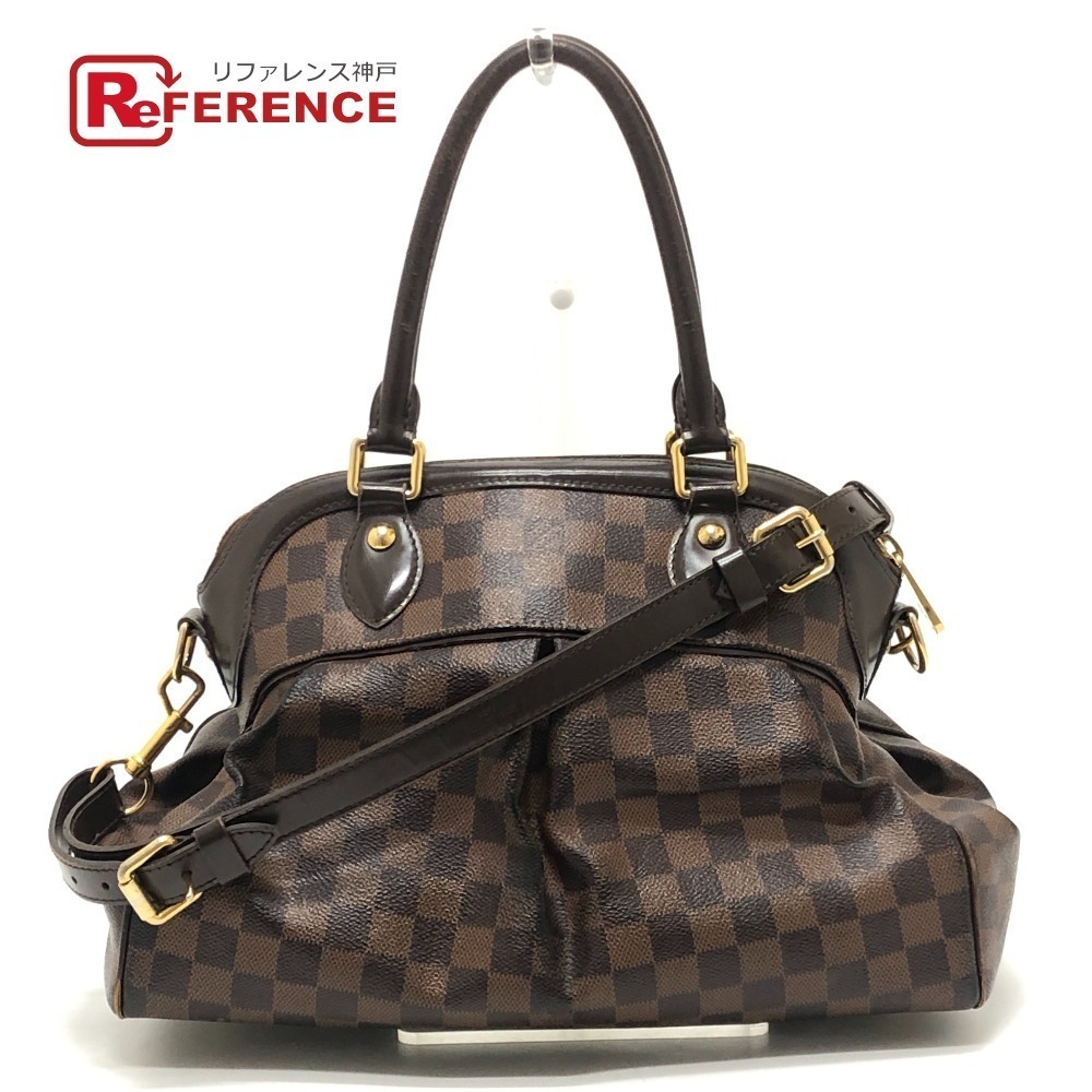 LOUIS VUITTON Trevi Bag Shoulder Handbag Damier Canvas Ebene